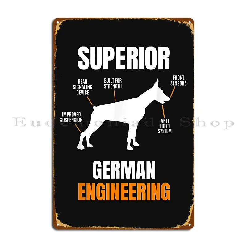 Превосходный Немецкий инженерный металлический знак Doberman, Настенный декор, бар, пещера, дизайн паба, роспись, жестяной знак, плакат