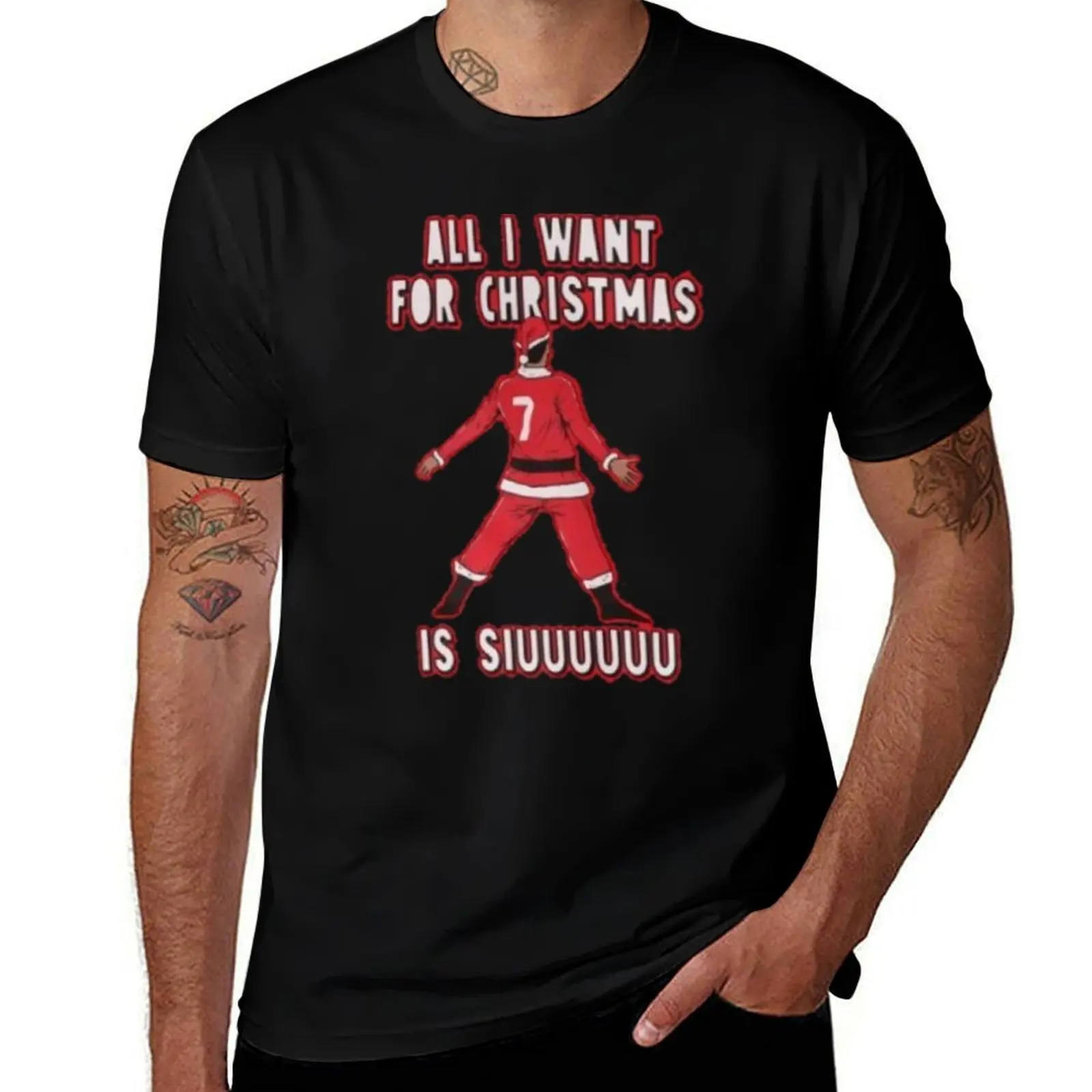 All I Want For Christmas Is Siuuu (3) T-Shirt Basic Breathable Solid Color T-Shirt