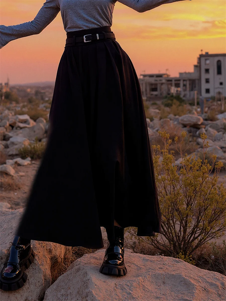 

Плиссированные юбки длиной до пола, женские хлопковые лоскутные сетчатые юбки с рюшами, многослойные эластичные талии, простые летние художественные универсальные