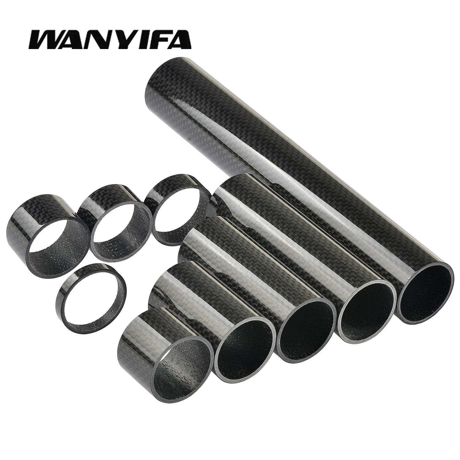 Wanyifa-Arruela de carbono de fone de ouvido de bicicleta, espaçadores para bicicleta, 1-1/8 \