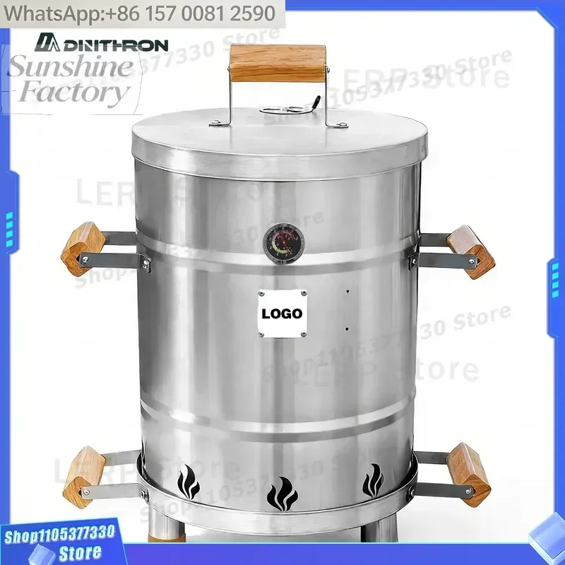 Efficient Stainless Steel Smokeless Stove-Portable Freestanding Outdoor Heater & Grill with Power Vent for Patio Use