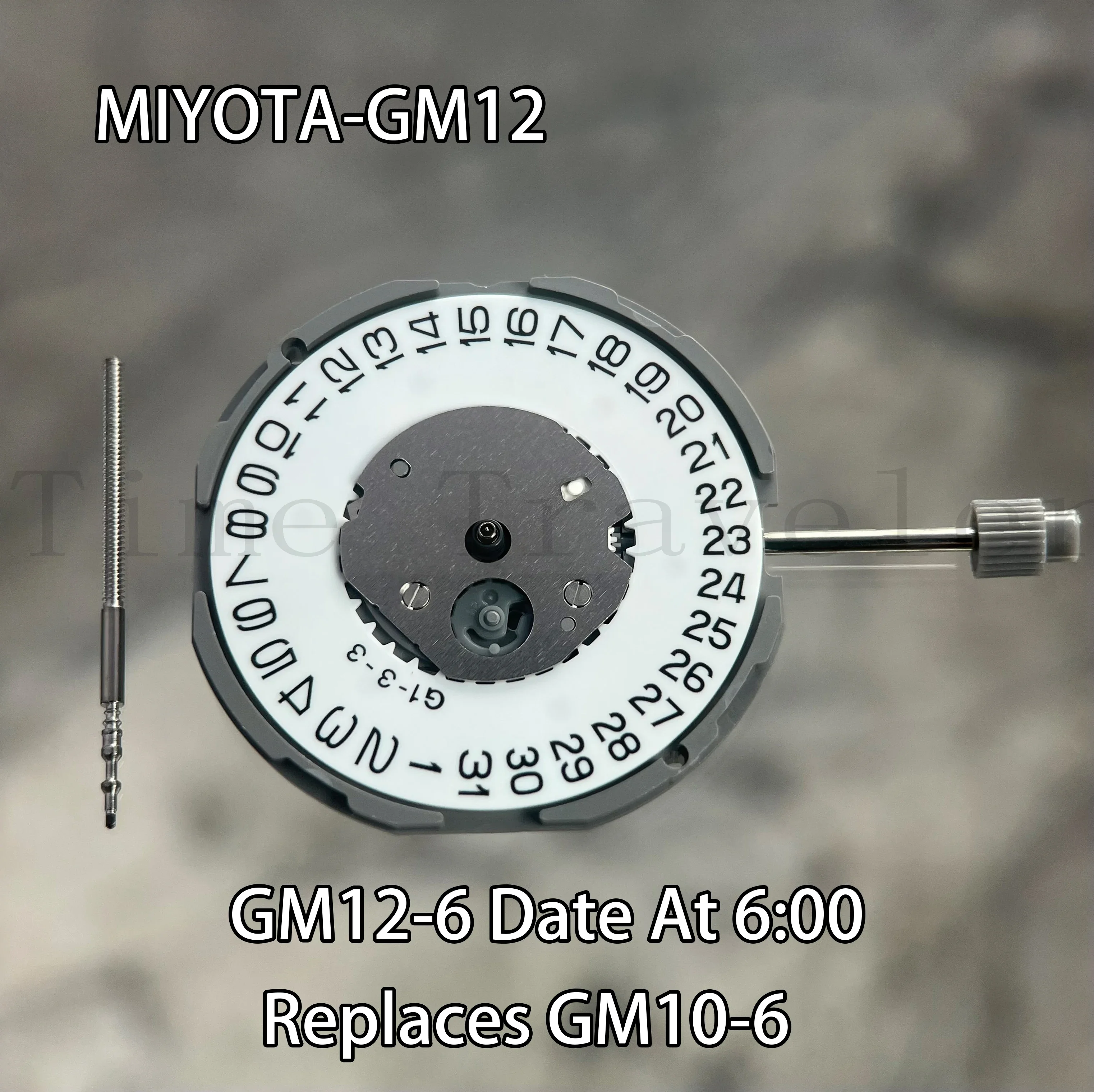 Miyota/ LTD Quartz Watch Movement GM12-6 Date At 6:00 Replaces GM10-6 Overall Height 4.2mm