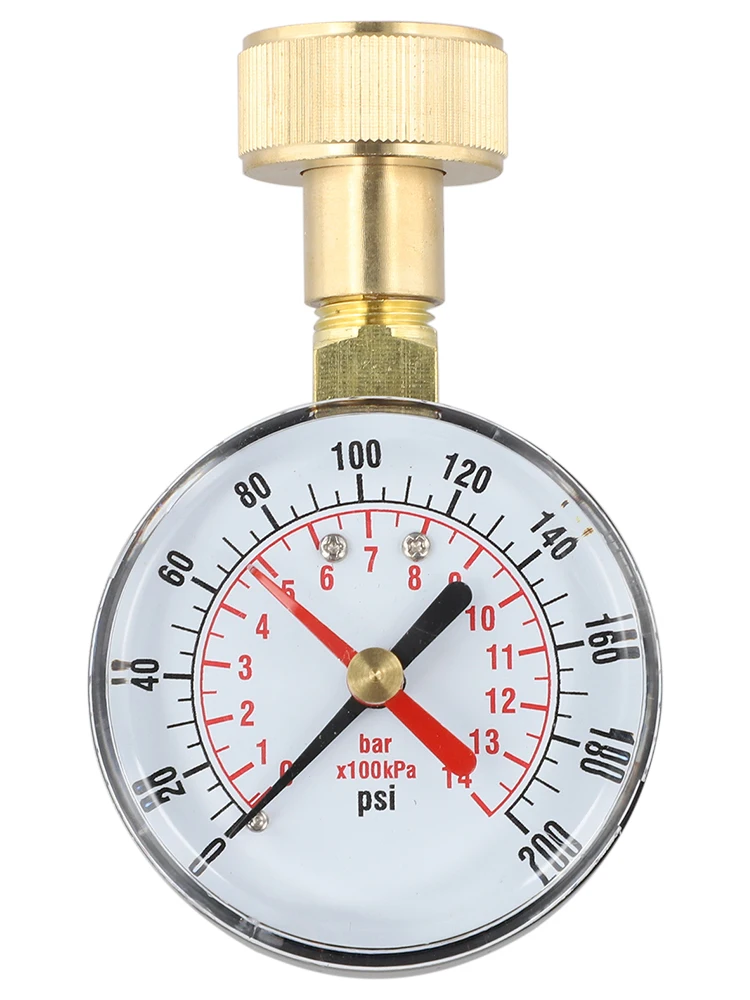 

Brass Pressure Tester Hose Thread Gauge Plumbing Maintenance Accurate Pressure Reading Brass And Plastic Material For Faucet