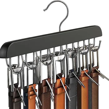 **Product Title** Wooden Belt and Scarf Organizer 4