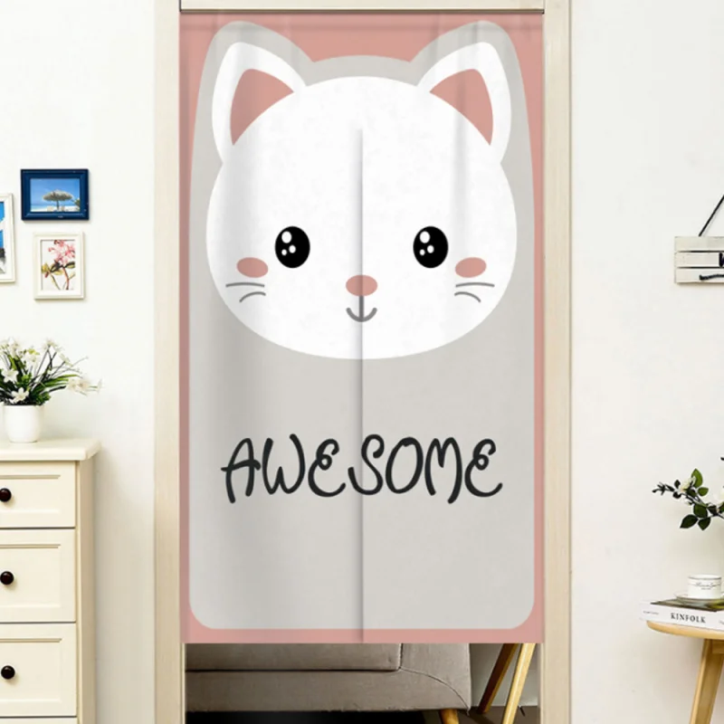 Cute Cartoon Half Door Curtain, Bedroom Cabinet, Bathroom Cover Curtain, Velcro Decorative Cloth Curtain