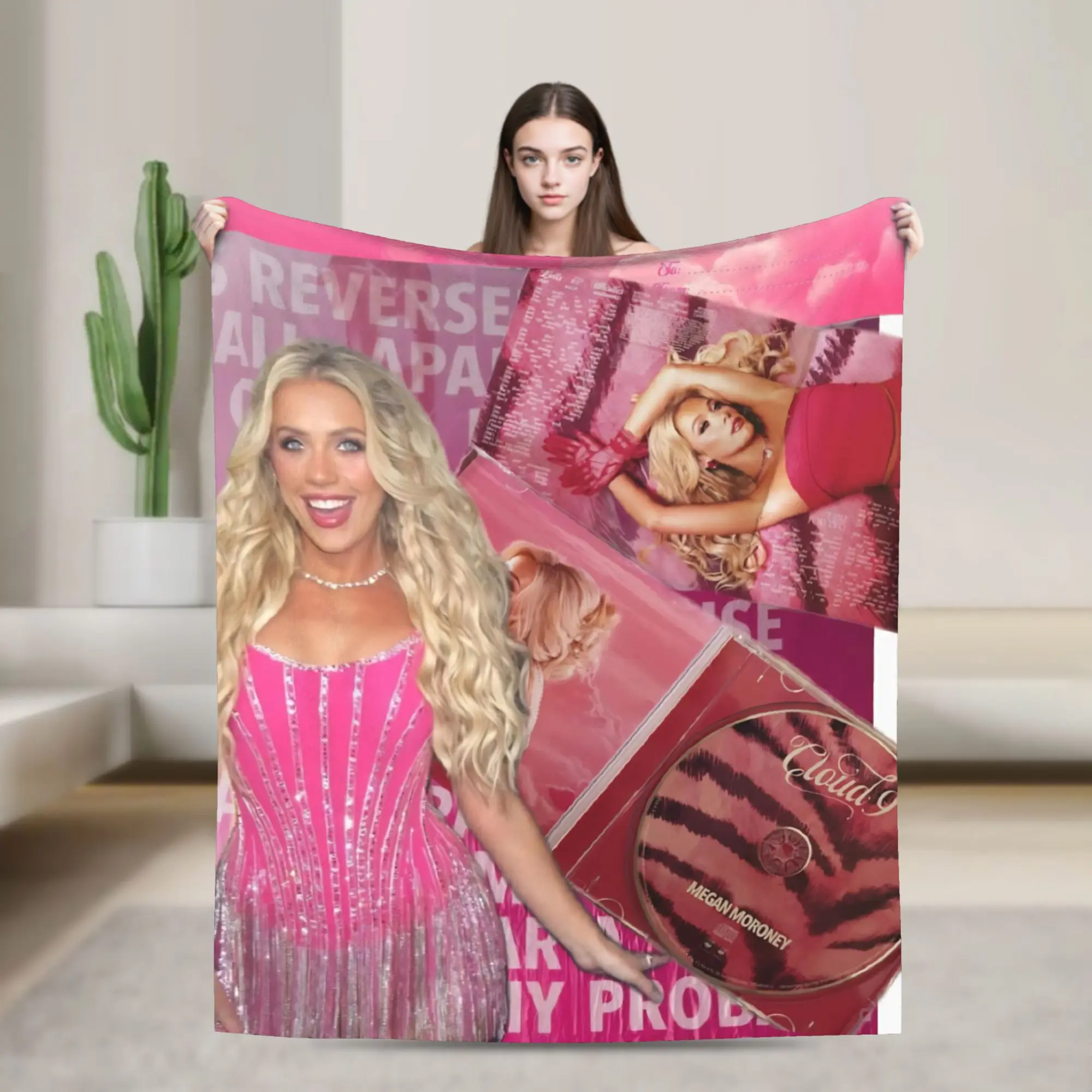 Super Soft Megan Moroney Singer Throw Blanket Premium Flannel Fleece Lightweight Bed Blanket Fuzzy Plush Blankets All Season Use