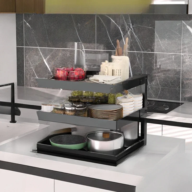 

Electric Lifting Basket Kitchen Cabinet Middle Island Table Lifting Seasoning Basket