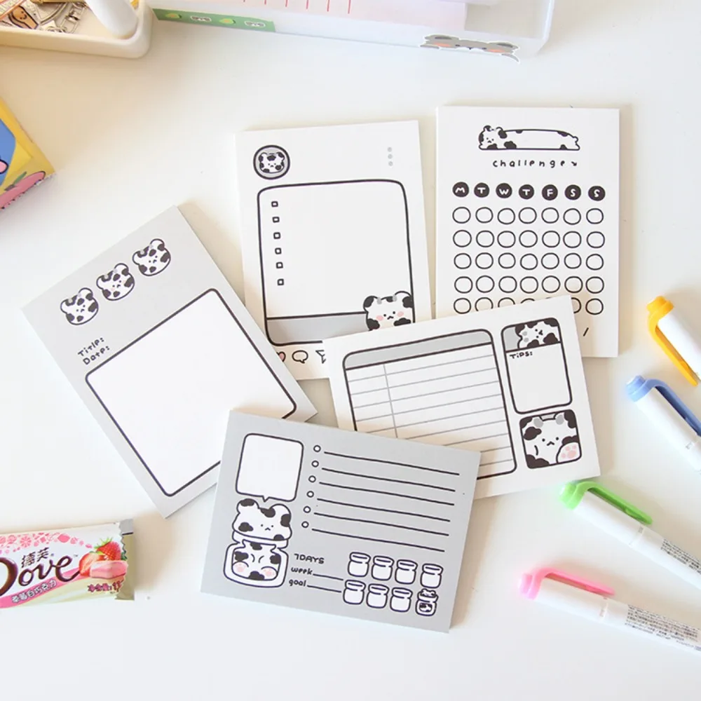 50 страниц милый маленький черный кот липкая бумага для заметок мультфильм нелипкая портативная бумага студенческая книга для сообщений портативные офисные принадлежности