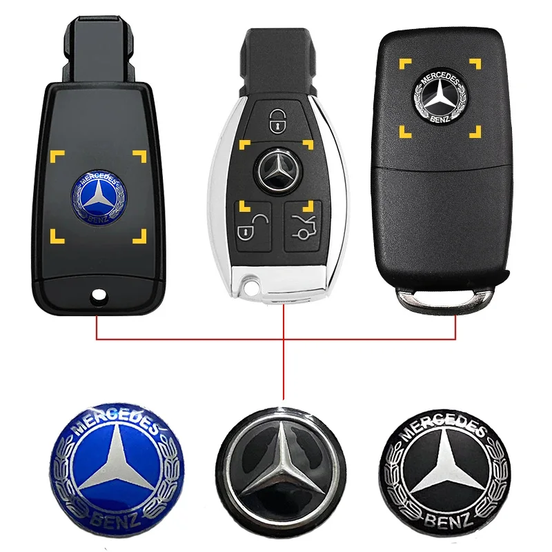 Car Key Sticker Auto Control Keychain Emblem Accessories For Mercedes Benz AMG Smart W205 C300 W203 W206 W108 W124 W126 W140 GLC