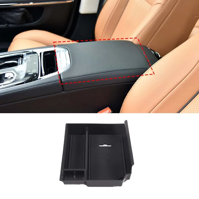 

ABS Black For Jaguar XJ XJL X351 2010-2019 Car Central Storage Box Door Phone Glove Armrest Box Car Accessories