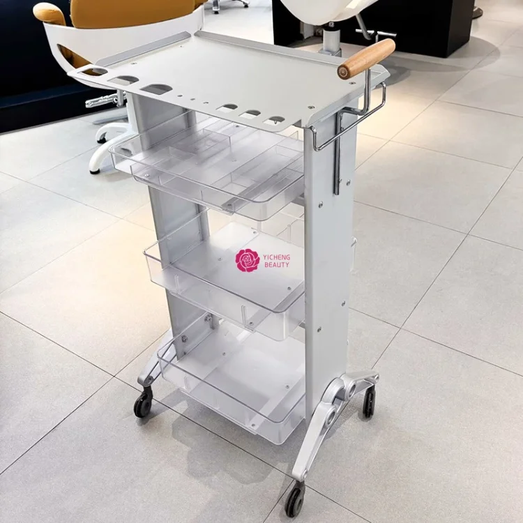Yicheng  Wholesale Salon Trolley Cart Multi-layer Storage Rack for Hairdressing Nail Hair Dye Perm Towel Holder for Sale