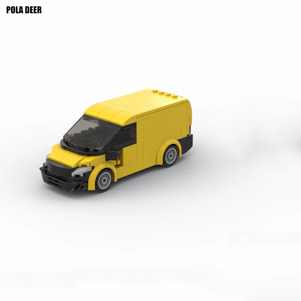 

Poladeer 261 Pcs City Vito Yellow Delivery Truck Creative Design Assembly Building Block Model Boy Toy Birthday Holiday Gift