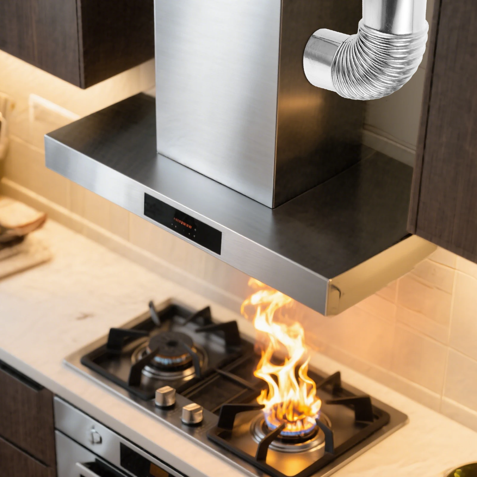 

2Pcs 60Mm Stainless Steel Chimney Elbow Fitting Robust Exhaust Gas Pipe for Stove and Water Heater Flexible Layout Adaptation