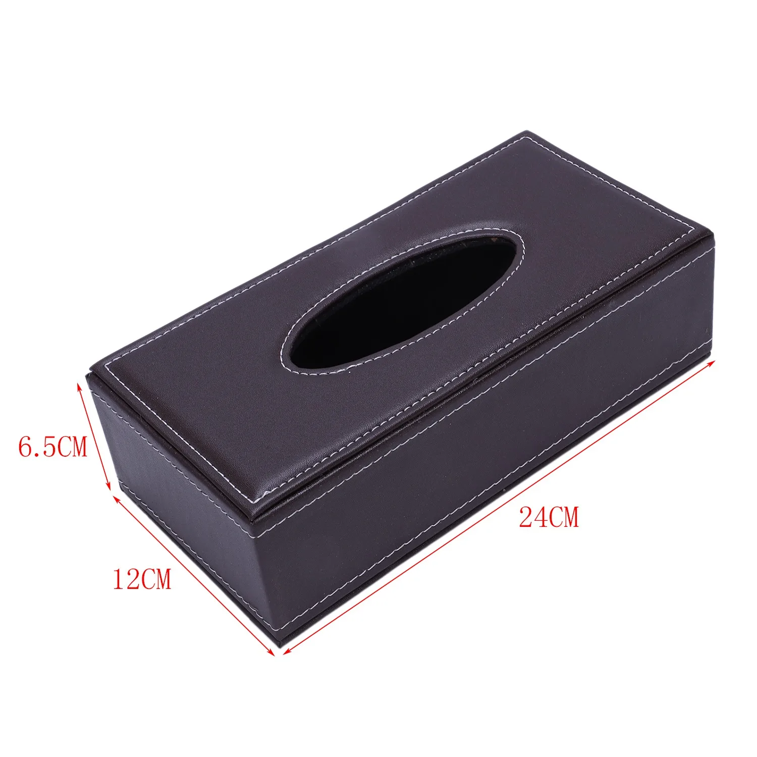 Portable Leather Rectangular Tissue Cover Box Holders Case Pumping Paper Hotel Home Car Gift Brown