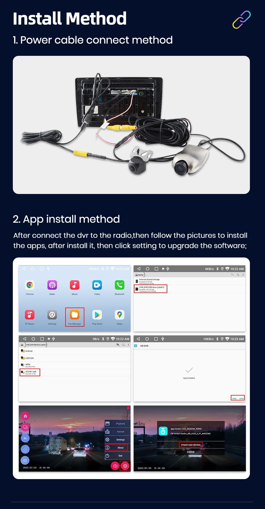 Awesafe Neue 1080P Dashcam Adas Mini Auto-DVR 120 ° Fov Auto-Video-Recorder, versteckte Dashcam für Android, unterstützt Rückfahrkamera – Detail 8