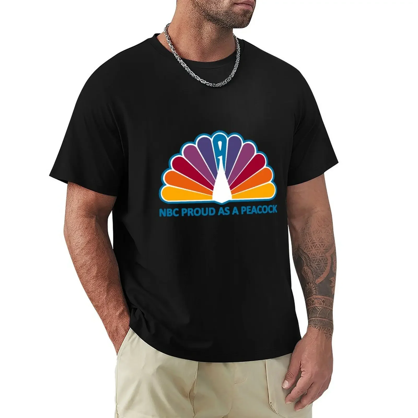 70s NBC Proud As A Peacock Vintage T-Shirt plus size tops custom shirt graphic t shirts customizeds clothing for men