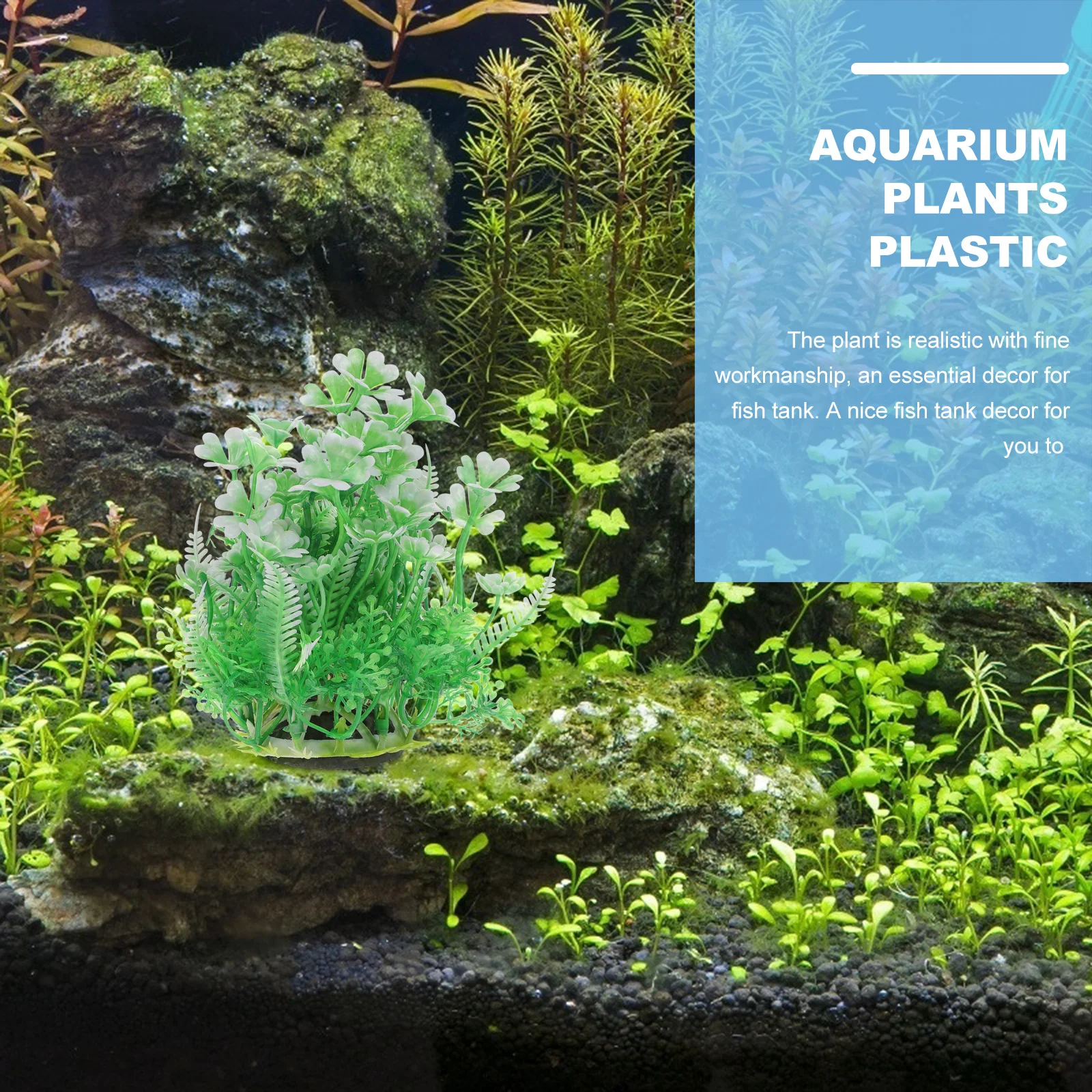 

2Pcs Plastic Fish Tank Plants Artificial Aquarium Decorations Realistic Small Fish Tank Plants Floating Aquarium Decor