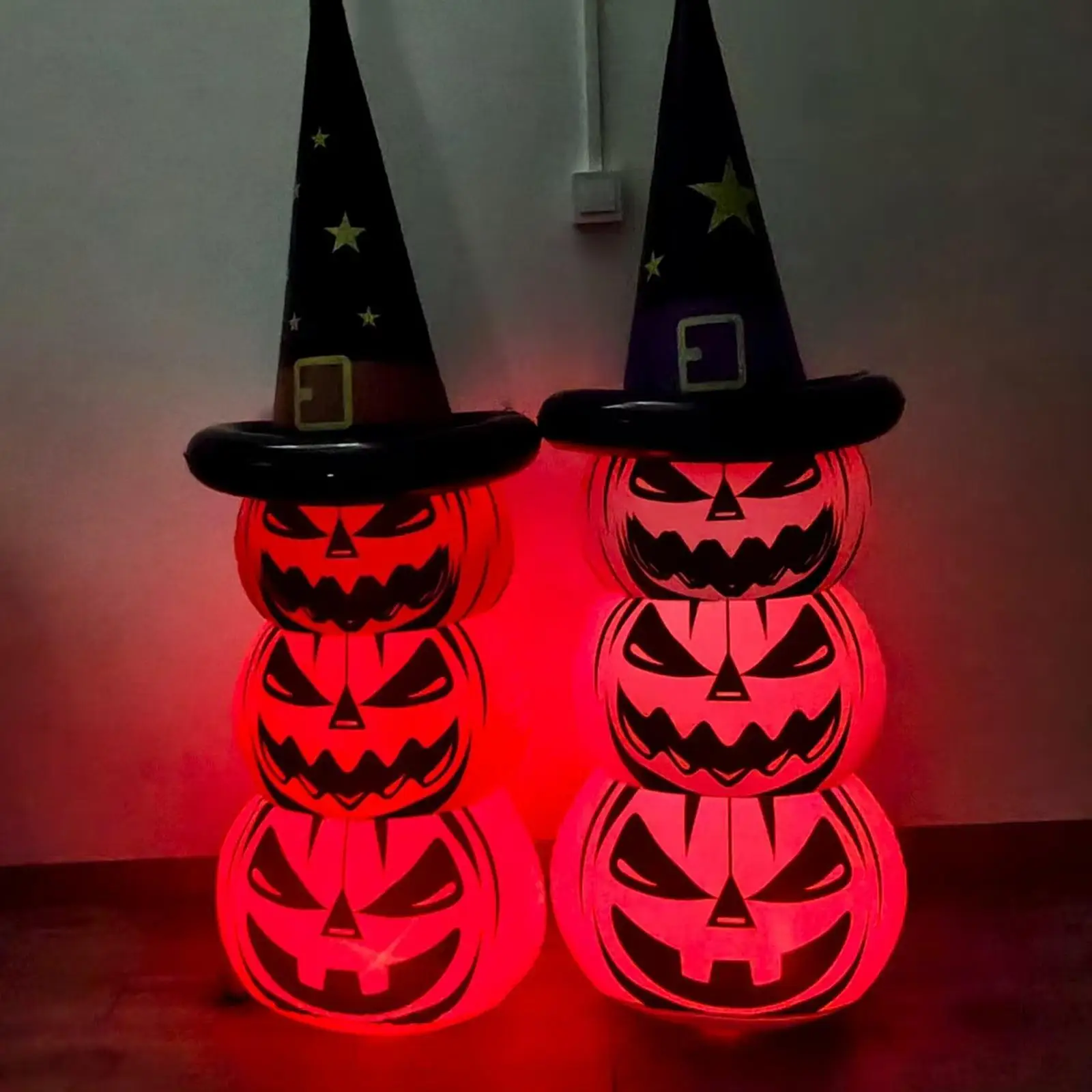 ของตกแต่งฮาโลวีนเป่าลมรูปฟักทองซ้อนกัน ผีฟักทอง สำหรับสวน