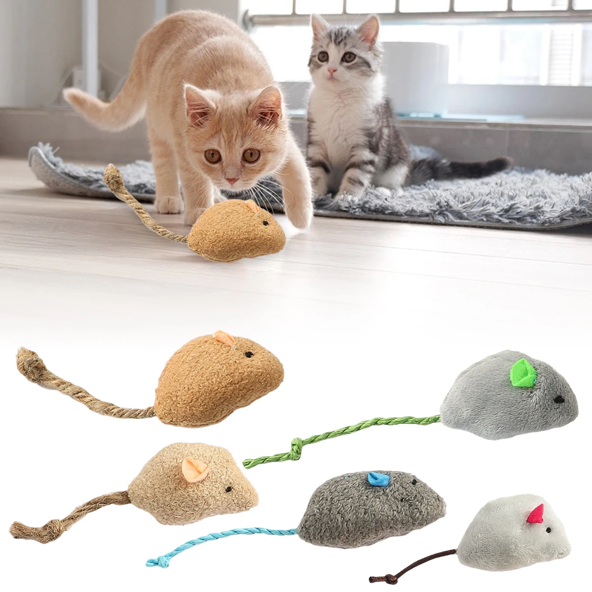 

6Pcs Creative Mix Pet Toy Catnip Mice Cats Toys Fun Plush Mouse Cat Toy For Kitten