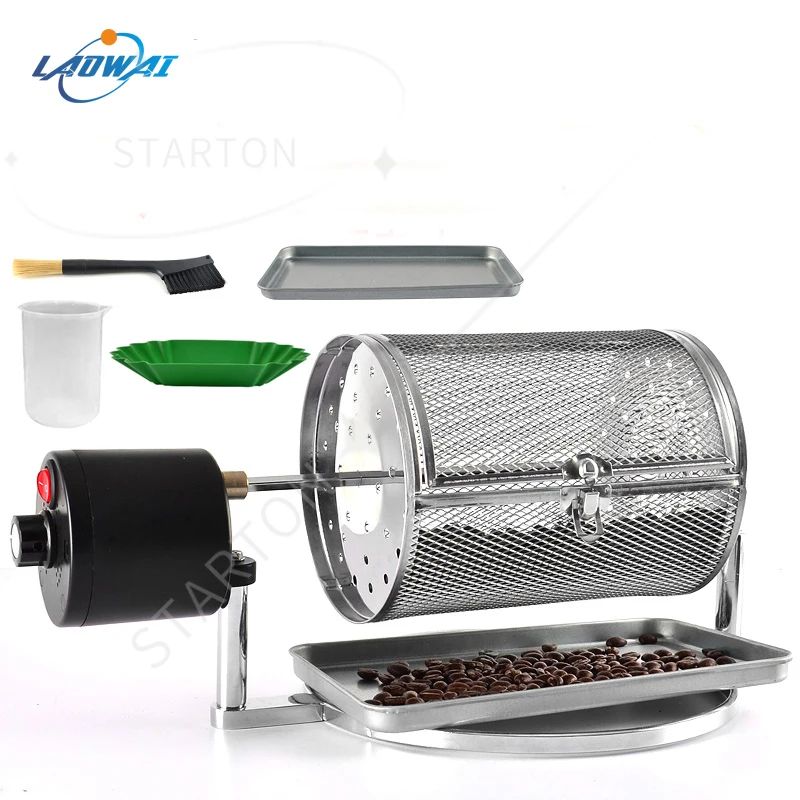 stainless steel coffee bean roast machine Popcorn Nuts Grains Beans Baking Rotation Speed adjust