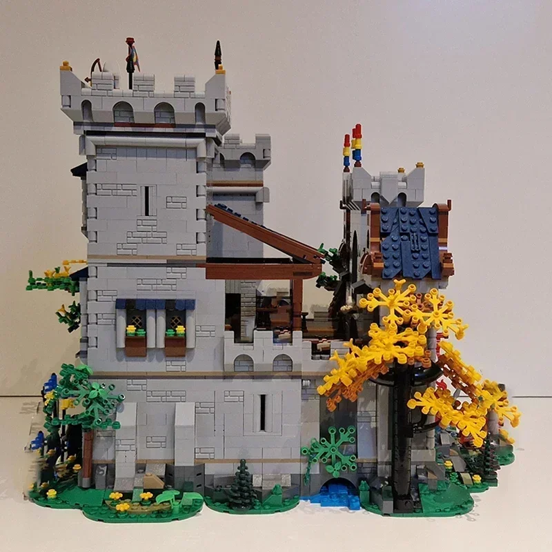 Castelo medieval modelo moc tijolos de construção fortaleza exploração tecnologia blocos modulares presentes brinquedos natal diy conjuntos montagem