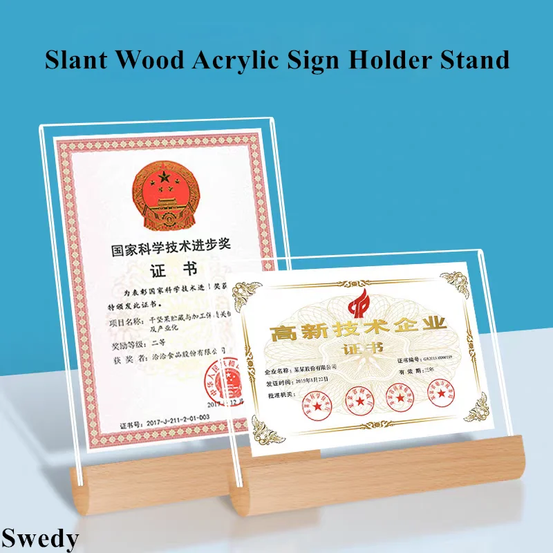 A4 210x297mm Restaurant Table Menu Paper Holder 8.5 x 11 Ad Photo Poster Flyer Frame Price Acrylic Sign Holder Display Stand