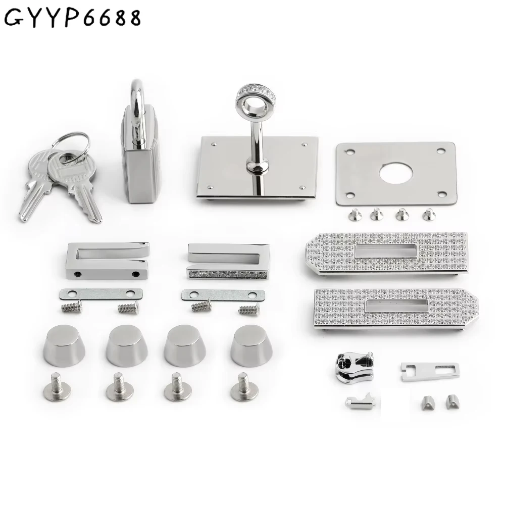1/2/5Sets Silver Diamond Steel Lock Puller Slider For Birkin 30 Handbags Bags Hook Clasps Eyelet Plate Rivet Studs Accessories