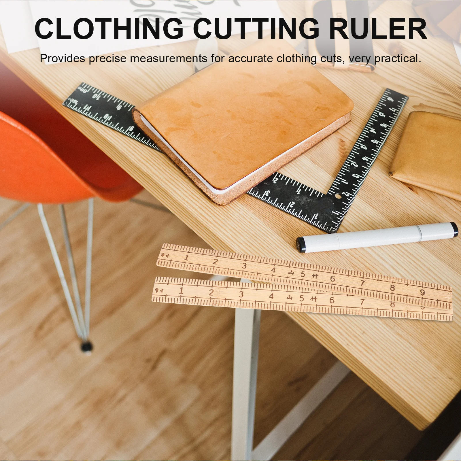 2 قطعة قياس الملابس قطع حاكم خشبي خياط حاكم أداة الخياطة الحرفية قياس دقيق متعدد الاستخدام الخشب الخياطة العرض #1