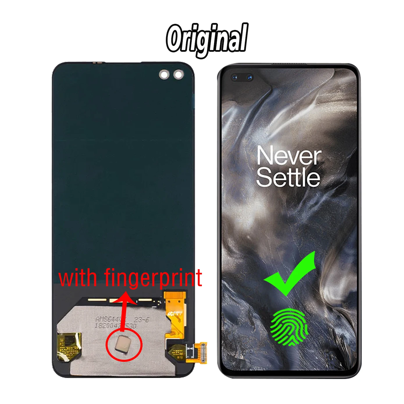 LCD 디스플레이 터치 스크린 교체 디지타이저 스크린 패널 어셈블리 하이 퀄리티, OnePlus Nord 5G AC2001 AC2003 용 정품