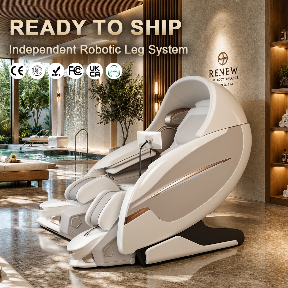 Custom Beauty & SPA Center Innovative Independent Leg Massage Single Leg Stretch 4D Massage Chair SL Track Thai Stretch