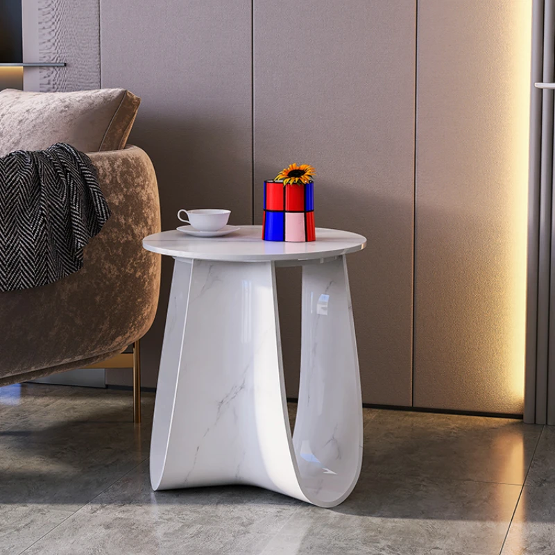 Designer Side Table Advanced Artistic Creative Stone Plate Corner Table Living Room Minimalist Coffee Table Italian round Table