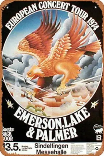 Emerson, Lake  Palmer concert Poster Retro Metal Tin Sign Vintage Wall Decor