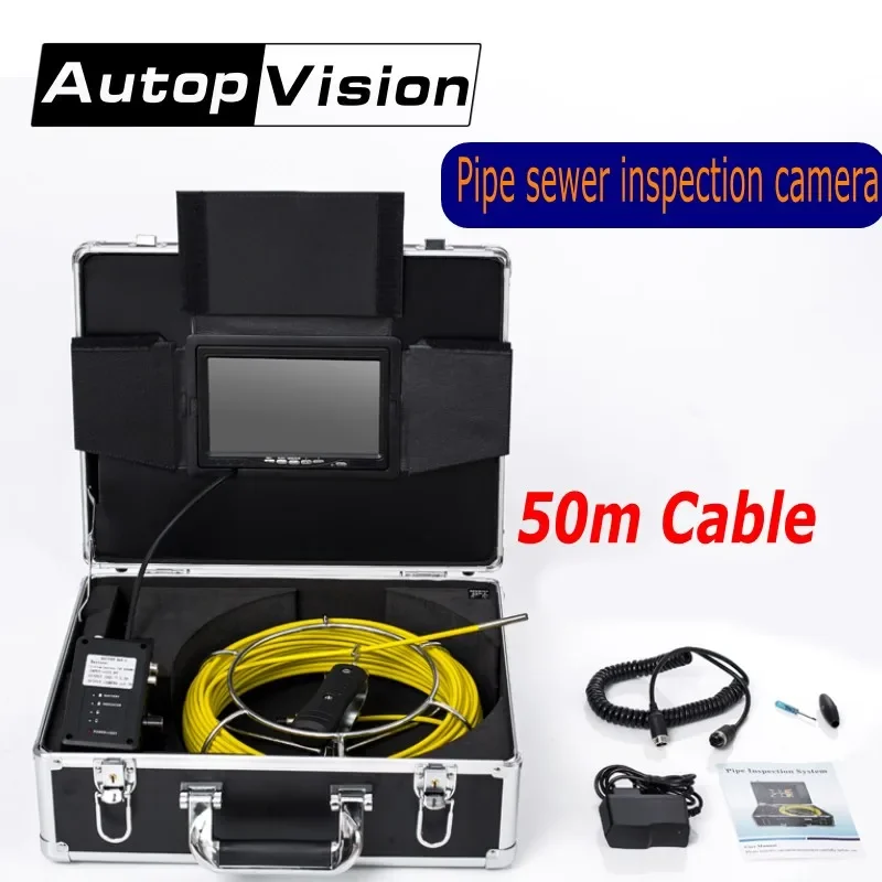 

WP70 50m Cable Pipeline Endoscope Underwater Snake Camera 7" TFT LCD Screen 6.5/17/23mm Pipeline Drain Sewer Inspection Camera