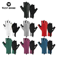 WEST BIKING-guantes de ciclismo de medio dedo, transpirables, ultraligeros, para carreras de bicicletas de carretera, antideslizantes, almohadilla SBR, equipo deportivo refrescante, verano