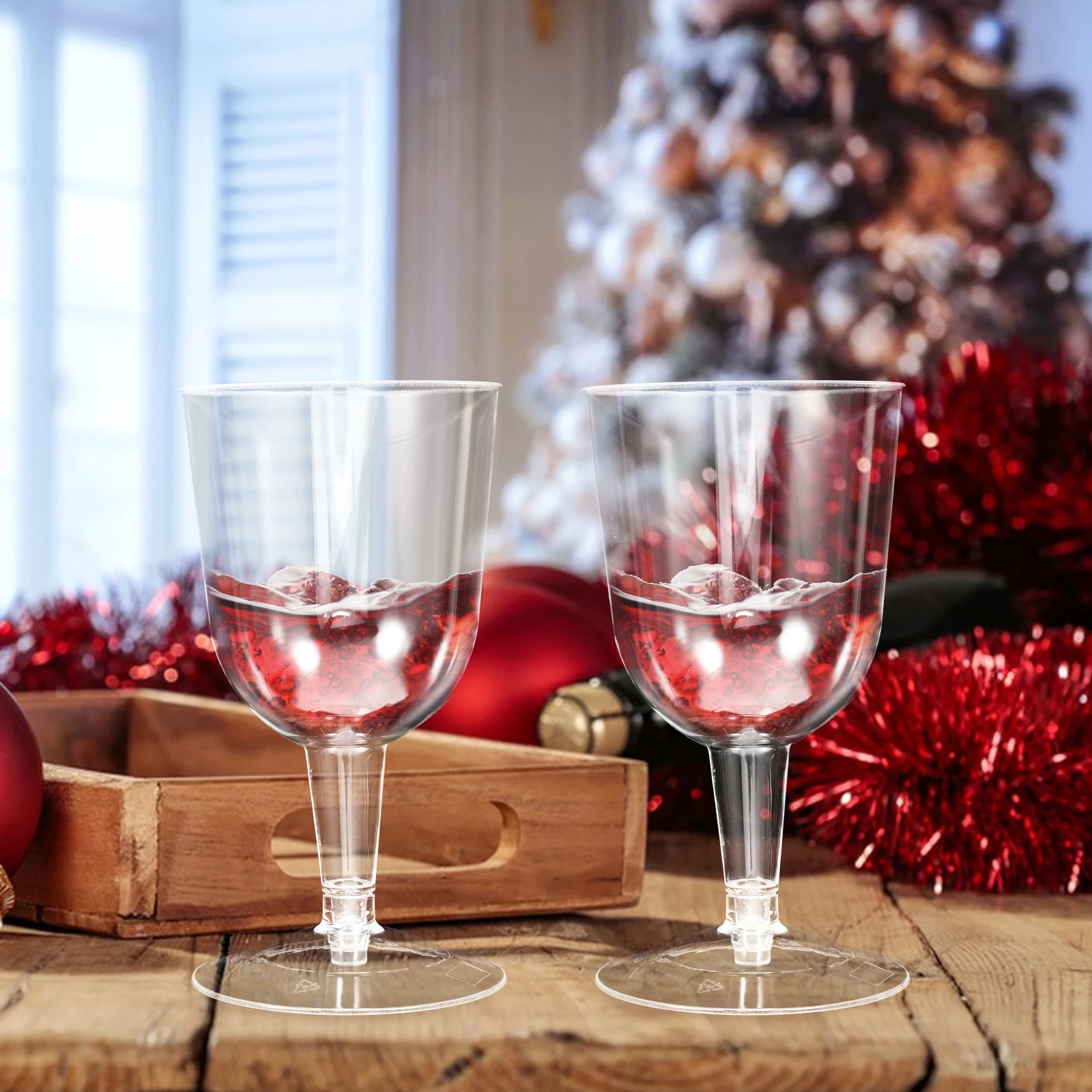 

24pcs Plastic Wine Disposable Party Wedding Birthday Transparent Beverage Cups For Sodas Beer Juice Water Milks