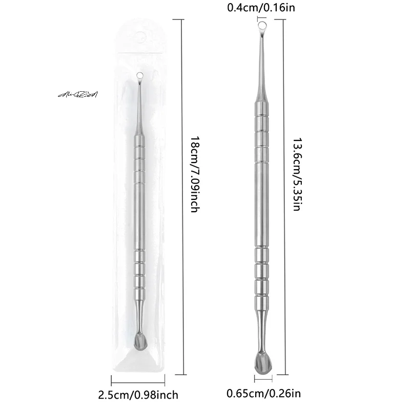 1 Stück Edelstahl doppelseitiges Nagelpflegewerkzeug Nagelhautschieber Entferner Maniküre Reiniger Kreis & Hufeisenkopf