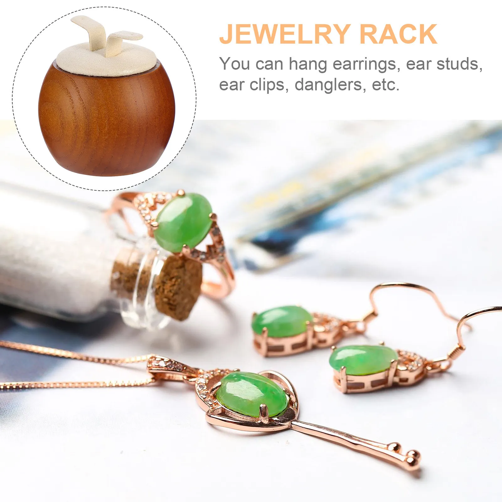 

Creative Wooden Jewelry Display Stand for Ear Studs Earrings Organizer with Chic Unique Shape Countertop Decor Earring Display