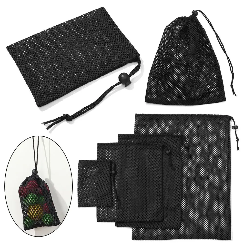 Langlebiger Home Nylon Mehrzweck-Wäsche sack Aufbewahrung tasche Mesh Kordel zug Stoffs ack