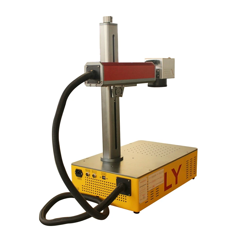 Desktop 200W JPT Fiber Laser Engraving Mini Metal Marking Machine with 4th Axis Drive for Stainless Ceramic Plastic PVC Mark DIY