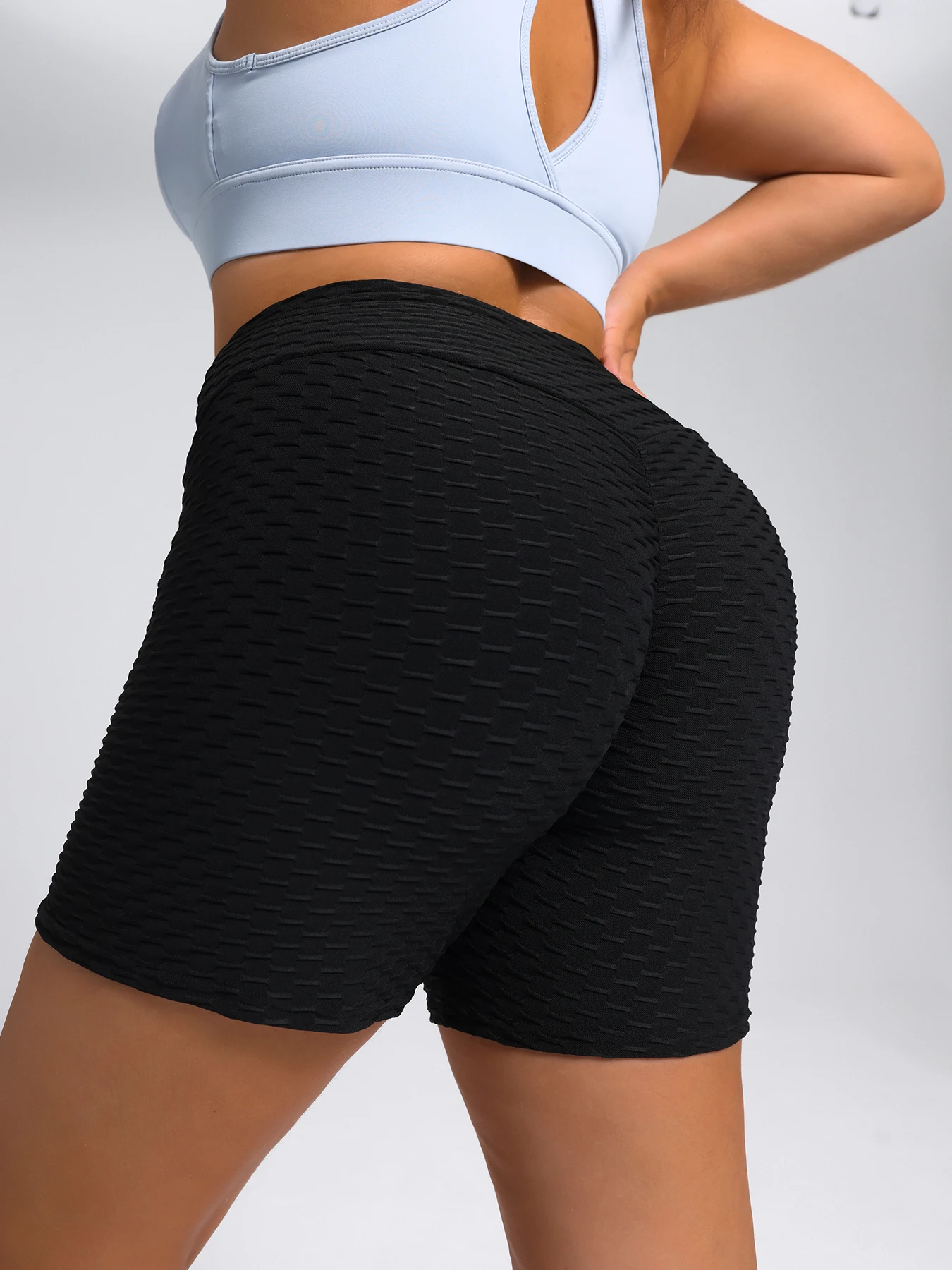 

Plus-Size Honeycomb Shorts, High-Waisted Butt-Lifting Yoga Workout Shorts, Tight-Fitting Bubble Shorts, Sports Fitness Shorts, Suitable for Sports, Outdoor Fitness, Yoga, and Cycling Sportswear