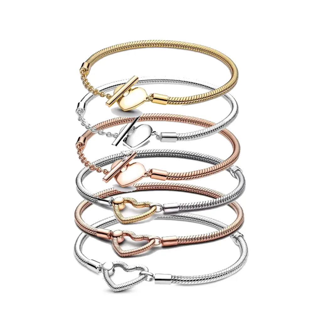

2025 new fashion creative heart-shaped snake bracelet suitable for women's high quality exquisite luxury holiday jewelry gifts