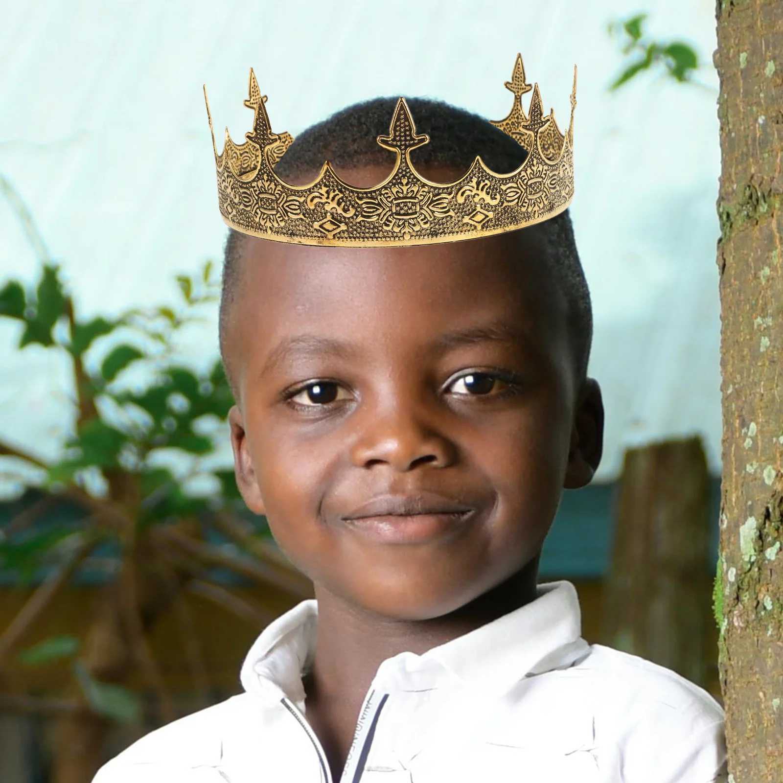 Corona de rey real Vintage plateada, disfraz Medieval de aleación, accesorio de actuación para Cosplay, celebración de cumpleaños del Príncipe para hombres