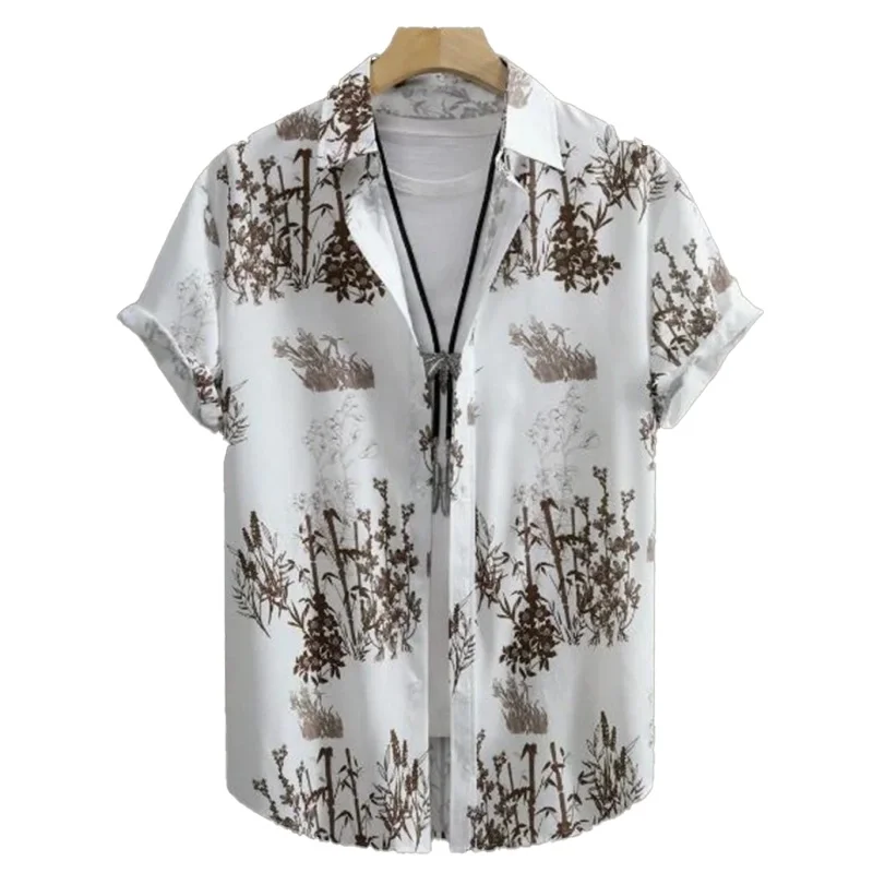 Full printed button up front shirt, spring/summer casual beach party short sleeved shirt, men's and women's clothing