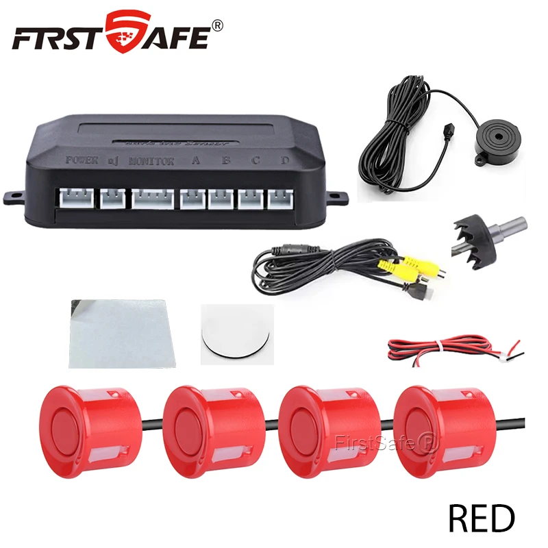 FirstSafe Factory CVBS AHD Video Parking 4-Sensoren Auto Reverse Backup Rear Buzzer Radar Monitor System unterstützt Android System