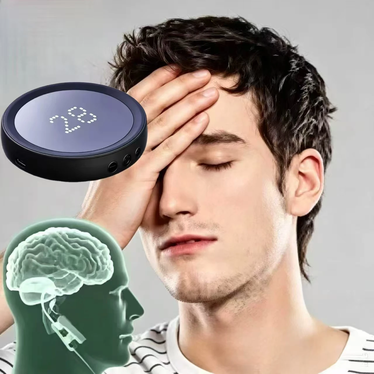 Insomnia Relief CES Microcurrent Device Sleep Aid Electrotherapy for Anxiety Depression Migraine Pain Rechargeable