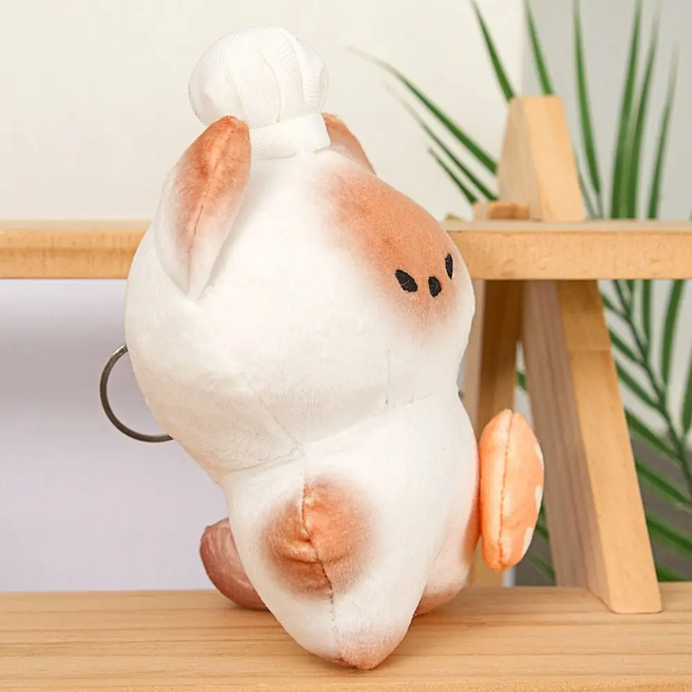 PP algodão animal pão gato chaveiro coleção confortável pelúcia gato chaveiro fofo pendurado saco de pelúcia pingente