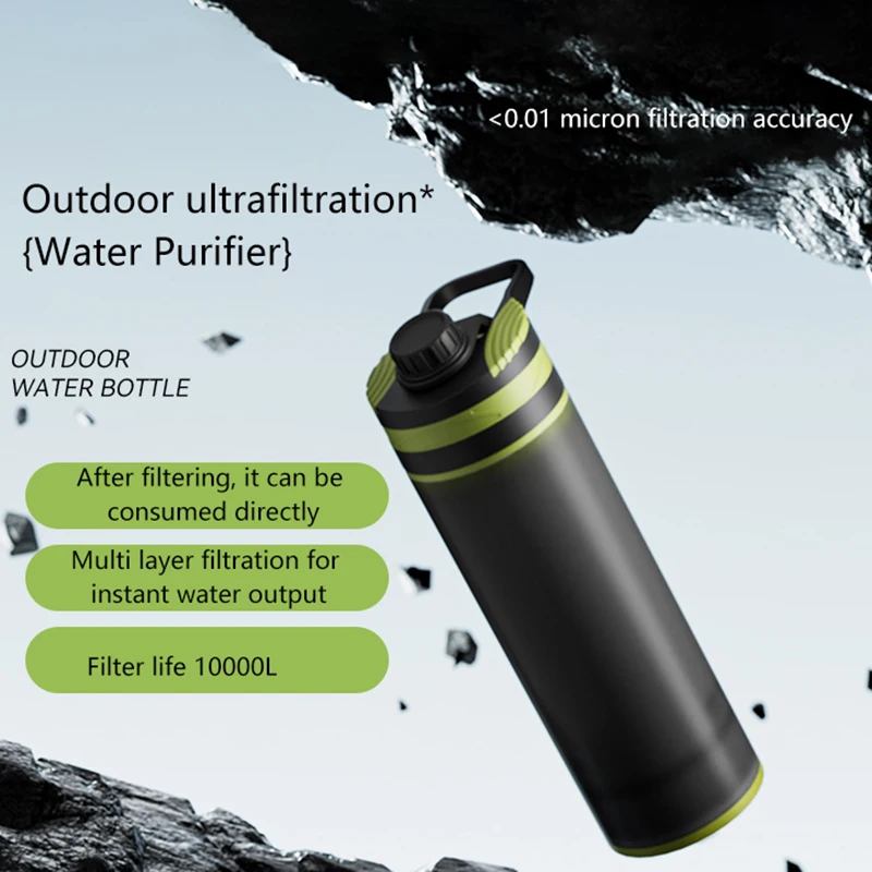 27 Oz Waterzuiveraar Flesfilter Voor Wandelen, Kamperen, Overleven, Reizen