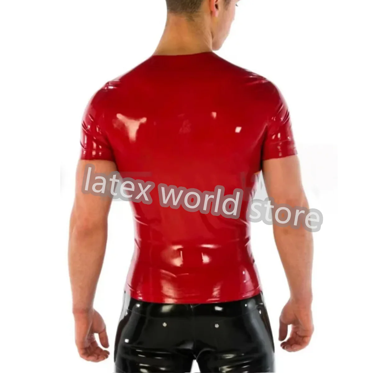 

Handmade Natural Latex Men's Wear Top Front Zip Suit Gummi Male Tops Cosplay Costumes Custom Made