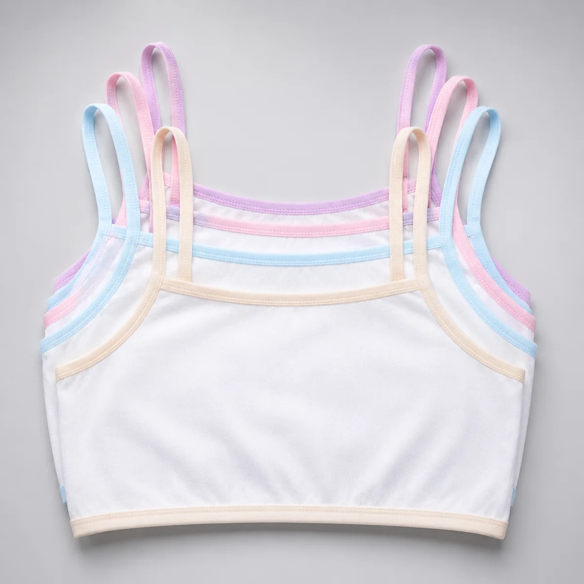 1pcs Cotton Children Single Layer Bra Kid Thin Vest Girl Sport Brassiere Student Comfor Breathable Underwear Teen Bra No padding
