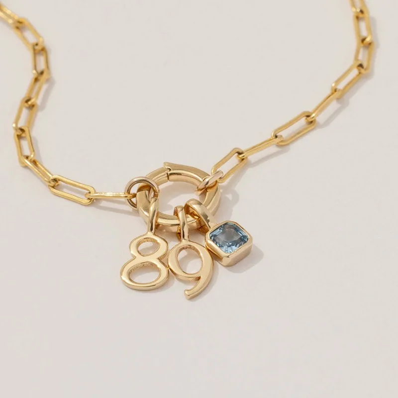 

Lucky Angel Digital Square DIY Hanging Tag Necklace For Women Personalized 1-9 Number 18k Gold Plated Sainless Steel Charm Gift